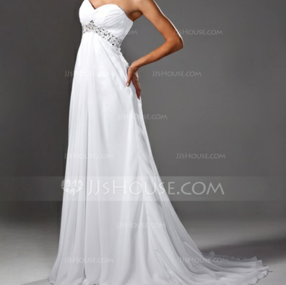Chiffon Wedding Dress With Ruffle Beading ๐ฐ - Picture 2 of 6